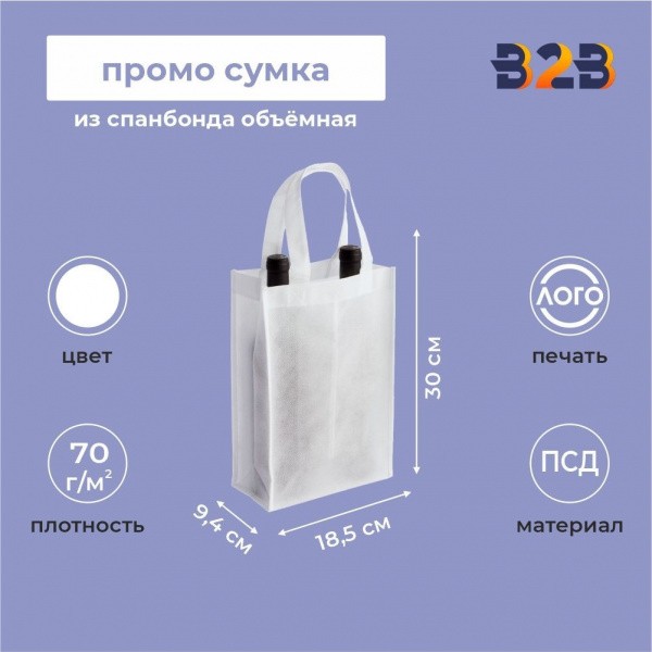 Промо сумка из спанбонда для двух бутылок
