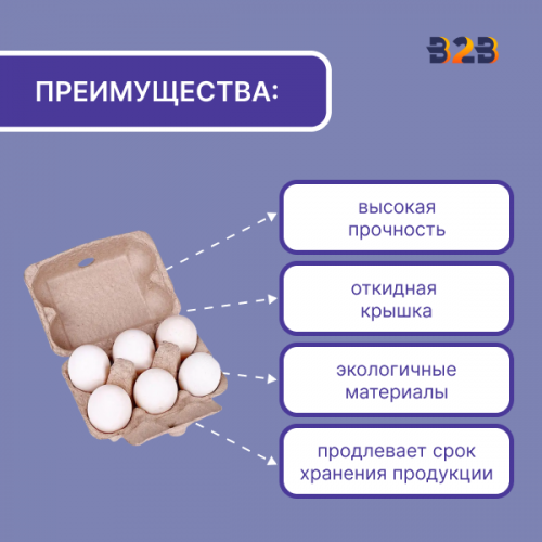 Упаковка для куриных яиц, 6 ячеек (картон)
